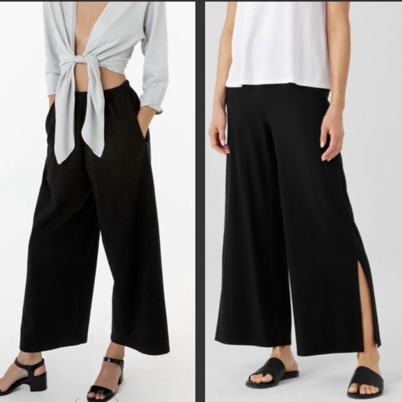 Jules of Morocco Wide Leg Cropped Side Slit Pants - Picture 1 of 11